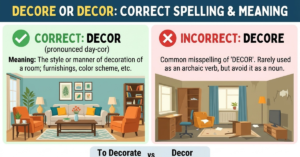 Decore or Decor: Correct Spelling and Meaning
